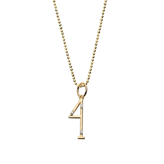 Dimoand Angel Number Necklace Gold
