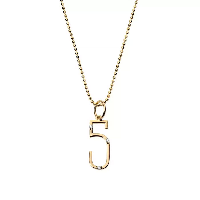 Dimoand Angel Number Necklace Gold