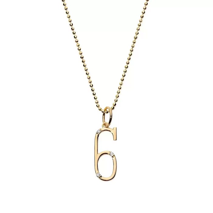 Dimoand Angel Number Necklace Gold