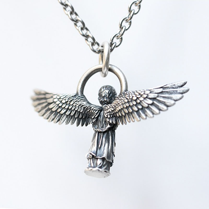 Guardian Angel Pendant in Sterling Silver (image for) Guardian Angel Pendant in Sterling Silver