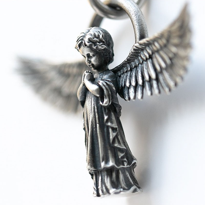 Guardian Angel Pendant in Sterling Silver (image for) Guardian Angel Pendant in Sterling Silver