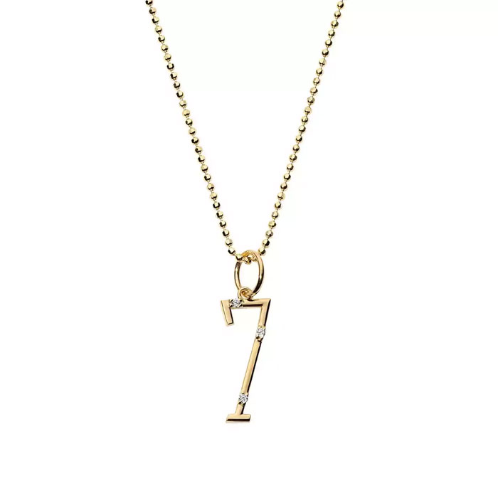 Dimoand Angel Number Necklace Gold