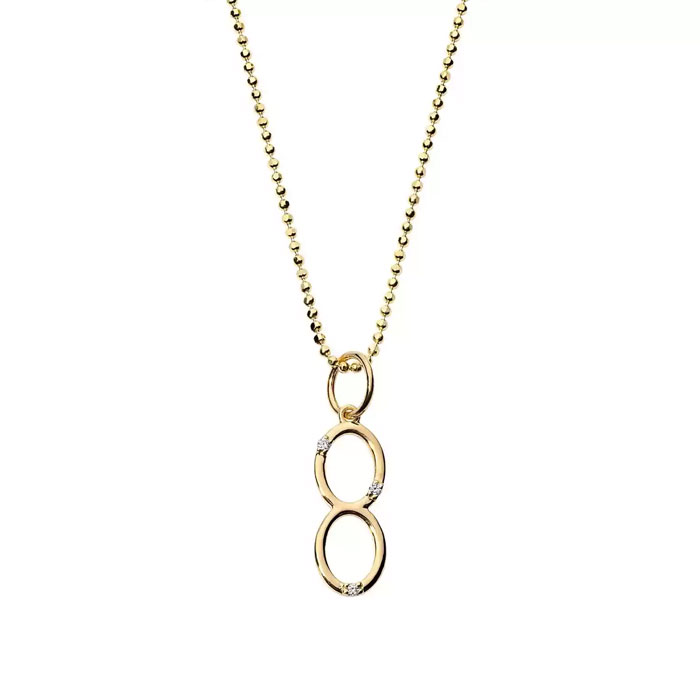 Dimoand Angel Number Necklace Gold