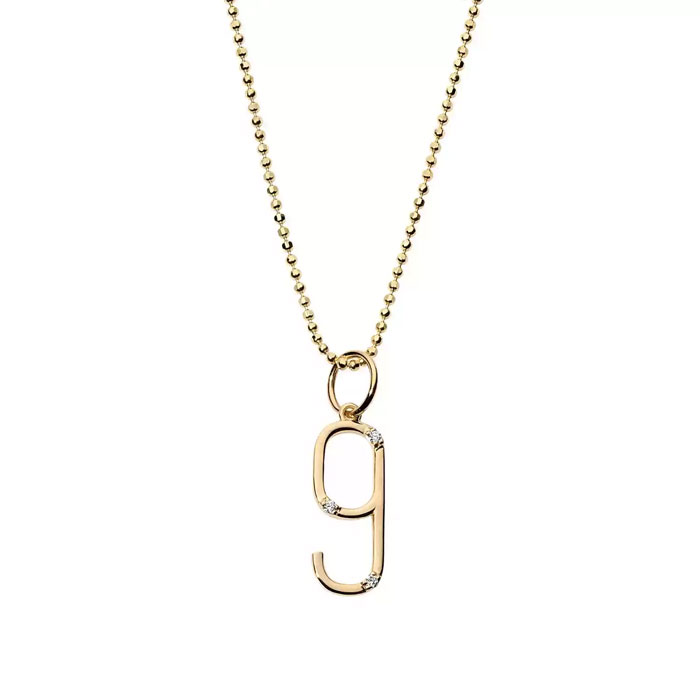 Dimoand Angel Number Necklace Gold