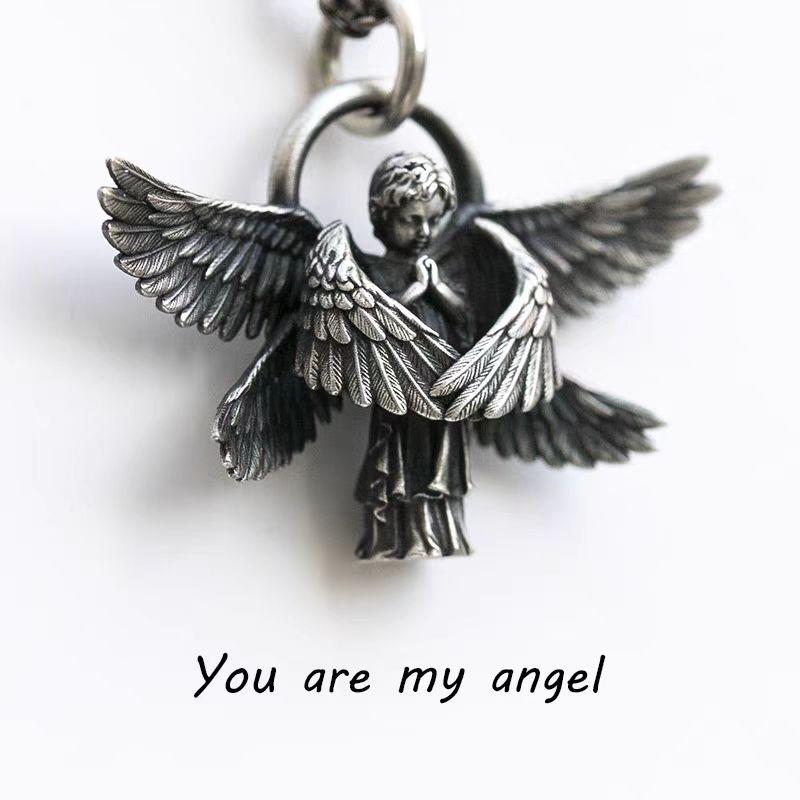 Six Wings Angel Pendant in Sterling Silver (image for) Six Wings Angel Pendant in Sterling Silver