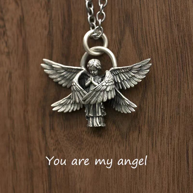 Six Wings Angel Pendant in Sterling Silver (image for) Six Wings Angel Pendant in Sterling Silver
