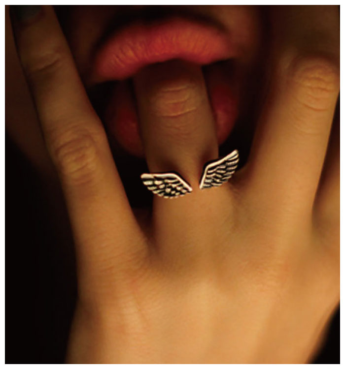 Angel Wings Silver Ring