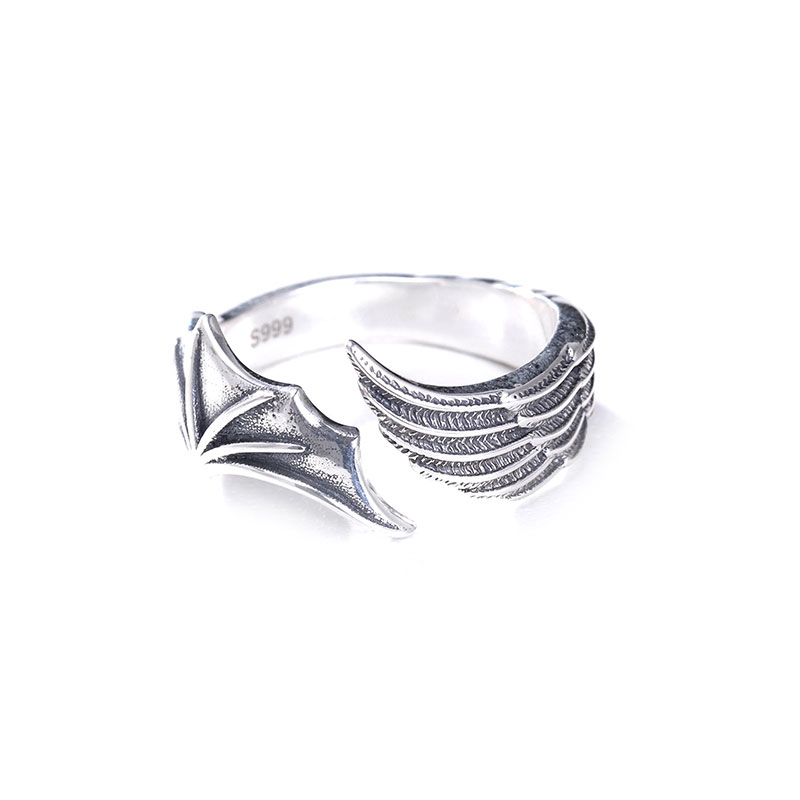 Angel Wing and Devil Wing Ring in Sterling Silver (image for) Angel Wing and Devil Wing Ring in Sterling Silver