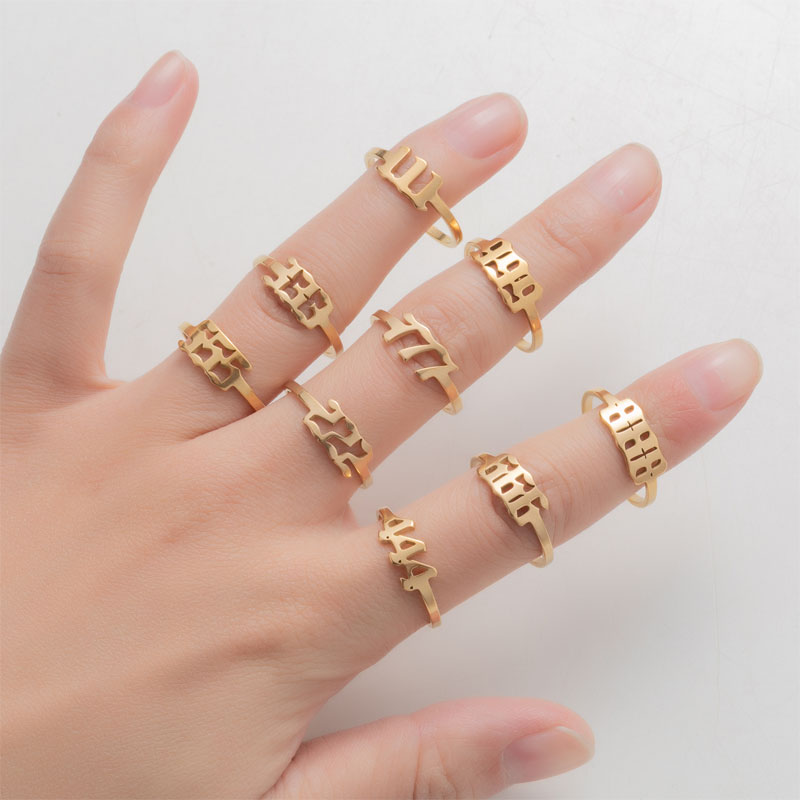 Angel Number Ring Gold Silver (image for) Angel Number Ring Gold Silver