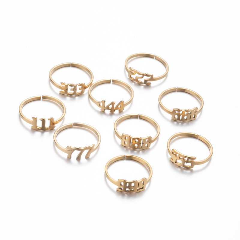 Angel Number Ring Gold Silver (image for) Angel Number Ring Gold Silver