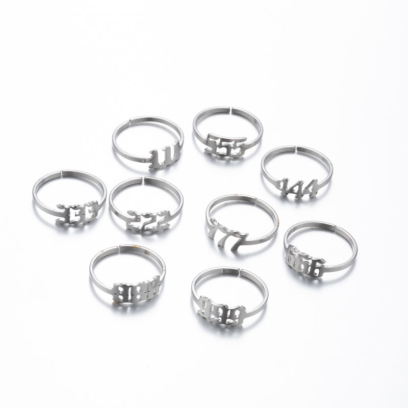 Angel Number Ring Gold Silver (image for) Angel Number Ring Gold Silver