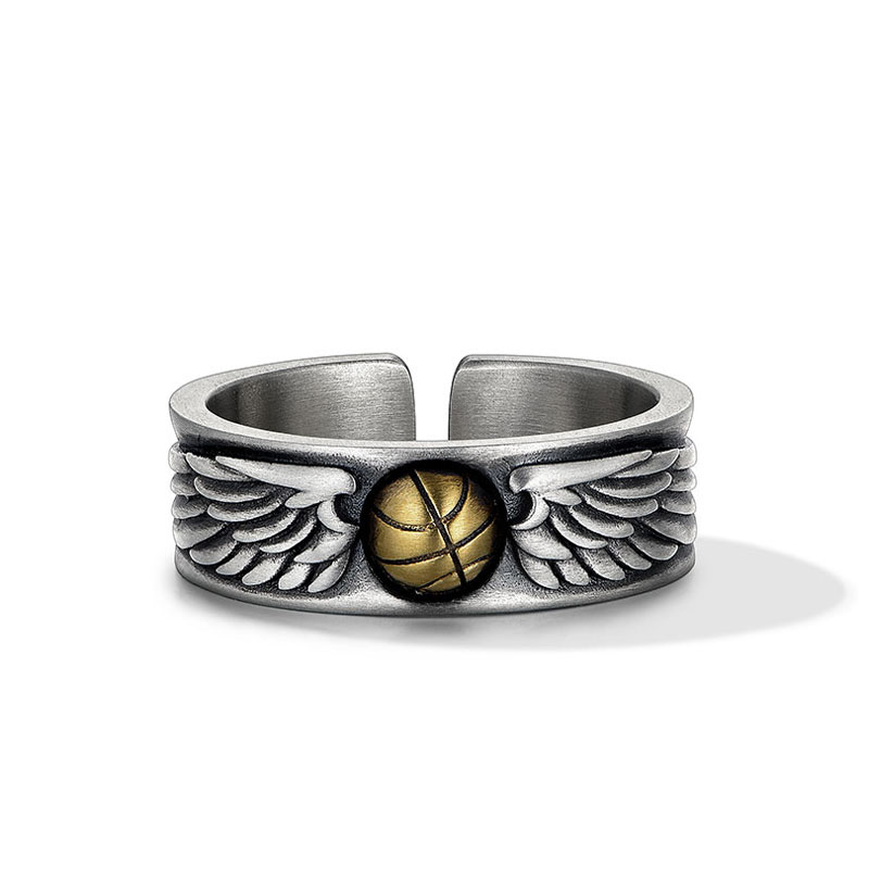 Sterling Silver Angel Wings Wedding Band (image for) Sterling Silver Angel Wings Wedding Band