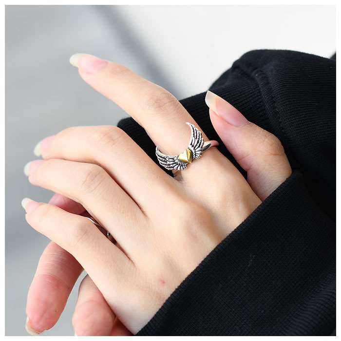 Angel Wing Heart Ring
