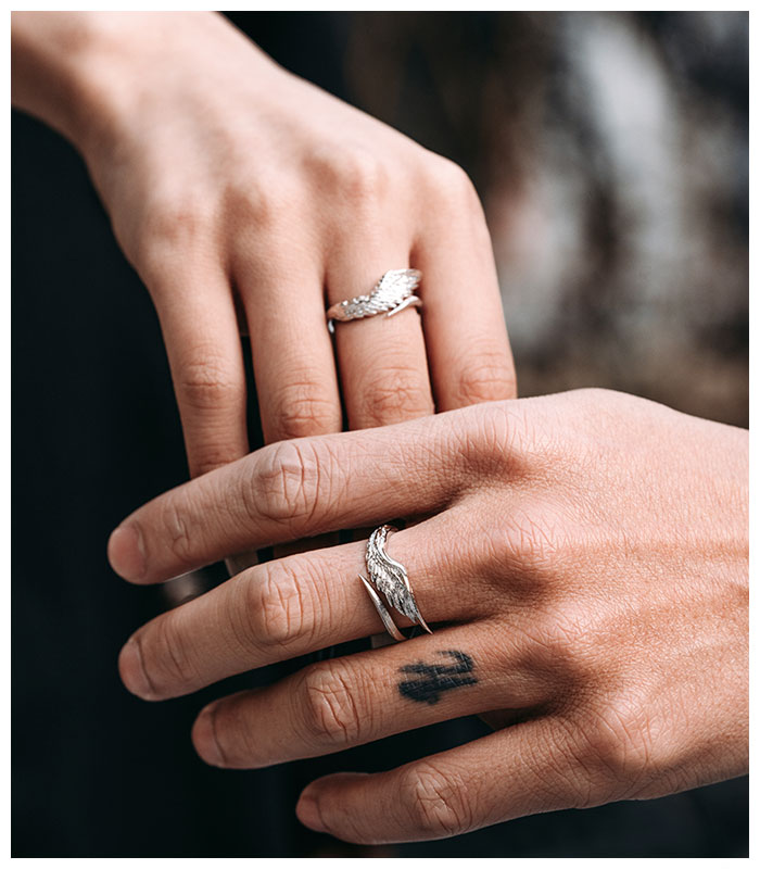 Silver Angel Wing Ring